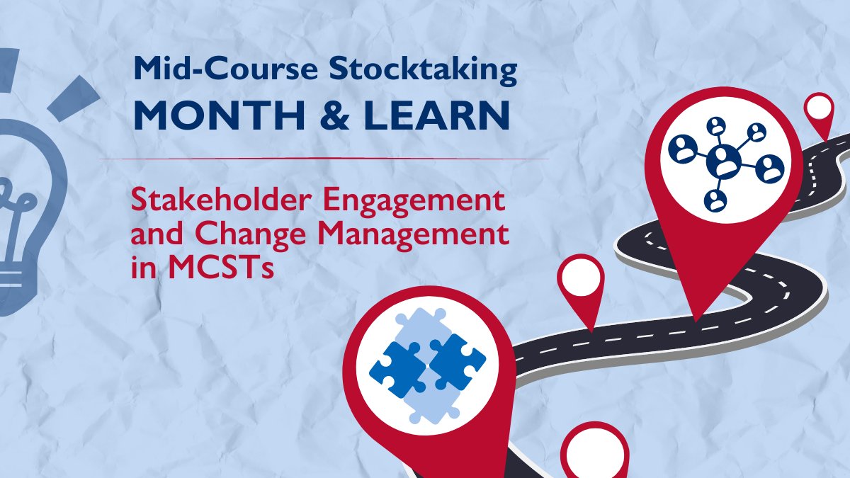 USAIDLearning's tweet photo. Before March's #MonthAndLearn comes to a close, explore our 🆕 topics related to Mid-Course Stocktaking! Namely, stakeholder engagement, and the change management that can result from effective and inclusive MCST processes🧩
Take a look: https://t.co/0dZx1Uurco https://t.co/qzhdwEpGOj