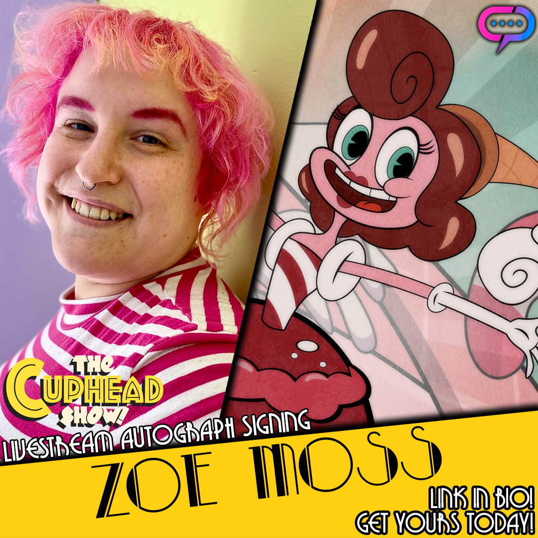 Zoë Moss on X: Online signing on Streamily! 415, join myself and some of  the cast online @StreamilyLive studios! Link to event at:  t.coGldj2B9LlP #baronessvonbonbon #mugman #Cuphead #TheDevil  #ElderKettle #TheCupheadShow t.co ...