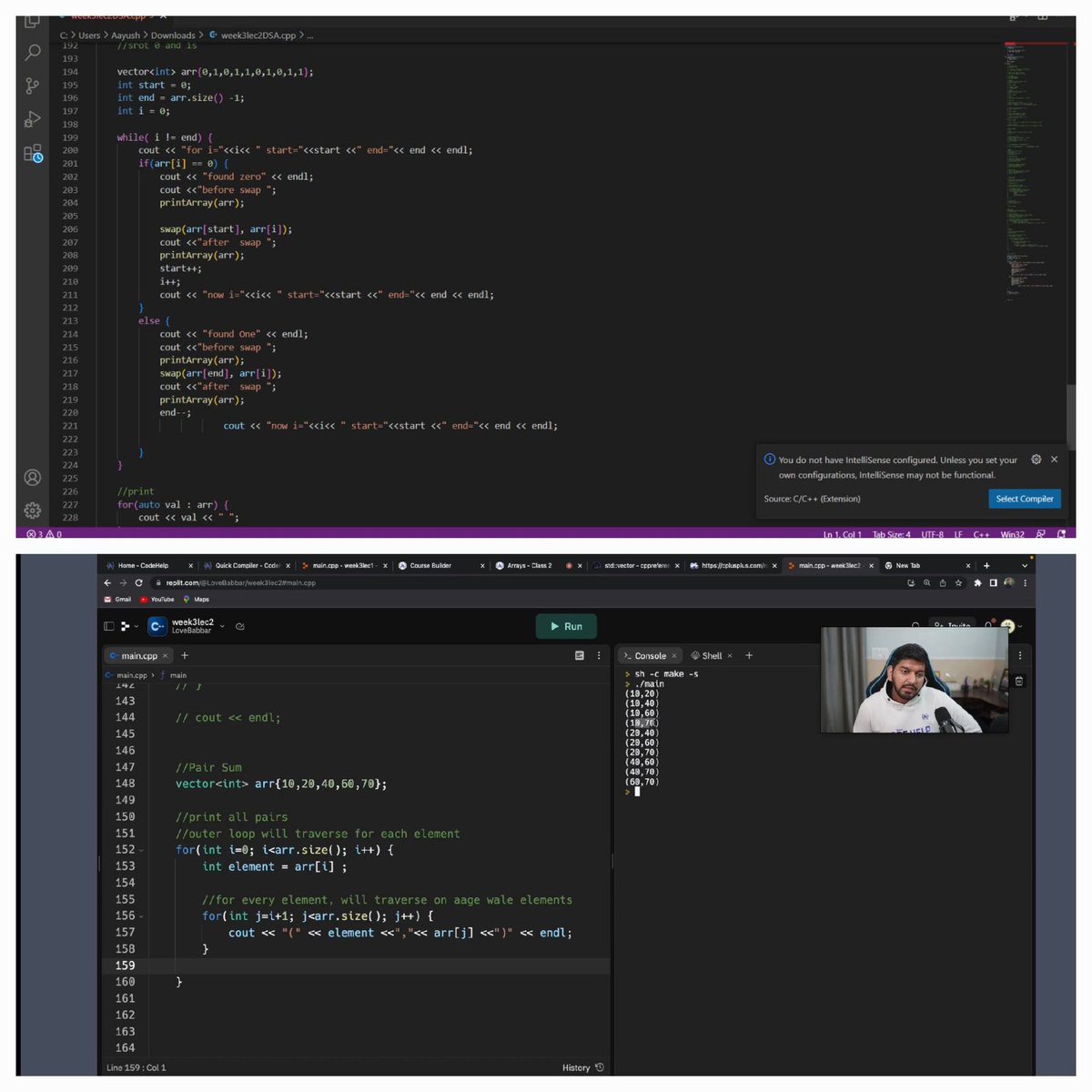 aayush_barik's tweet image. Started with my Day 1 of #30daysofproductivity. Completed the Array basics and vectors. 
Looking forward to boost my skills in DSA. 
Thanks to @Techwiz_srm_rmp 
@CodeChefSrmRmp 💫💯🚀