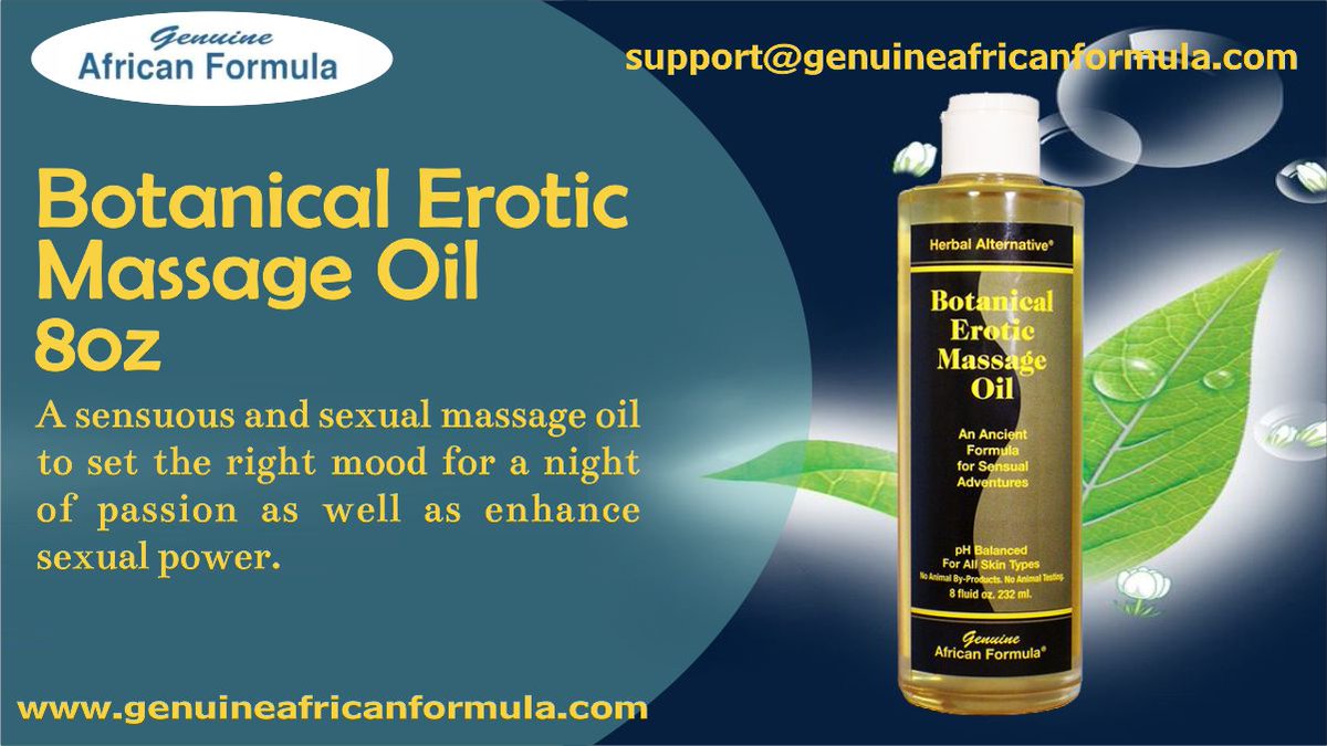 AfricanFormula's tweet image. Botanical Erotic Massage Oil 8oz product is made from a special mixture of pure natural essential oils and herbal extracts known to the ancients for their reputed aphrodisiac qualities. 
Shop here only  $12.95:  bit.ly/3U1vPcc
#botanicalrinseforhealthyscalp8oz   #Skin