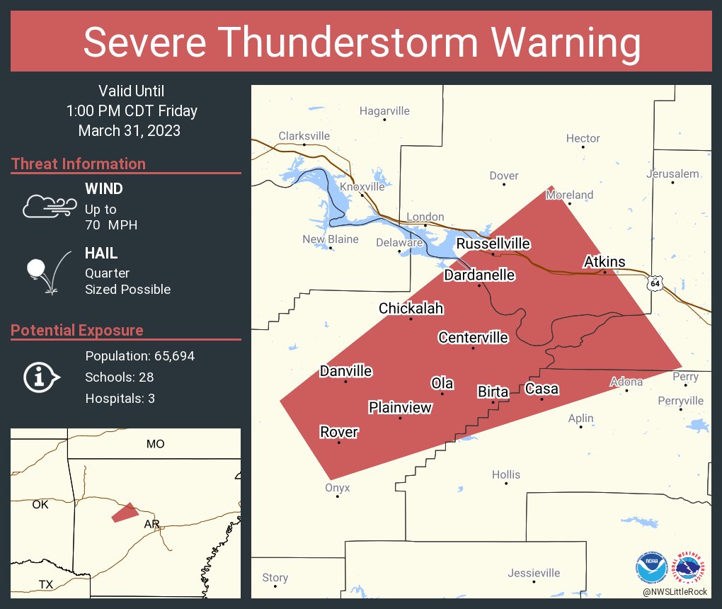 NWS Little Rock on Twitter "Severe Thunderstorm Warning including