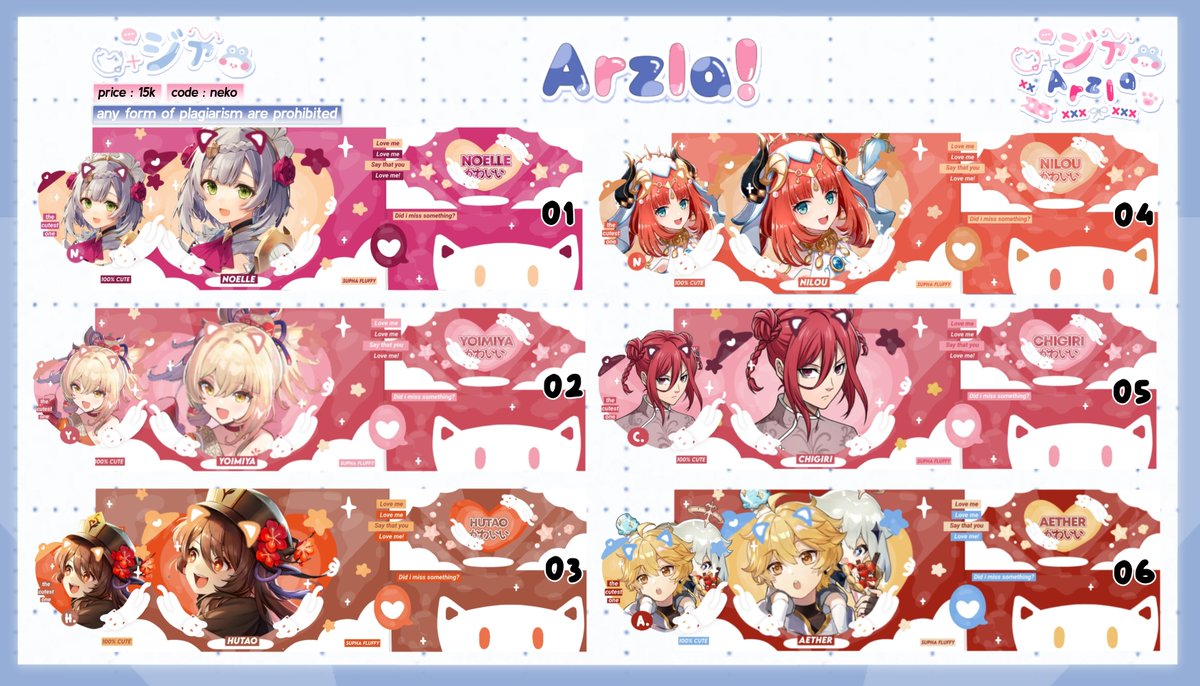 ncejire's tweet photo. help retweet please? thank you!

haloo, aku ada layout ready stock anime genshin 15k / each yang bisa diambil jam 18:00! bisa book juga dengan fee +2k. ava png only + payment via qris. thank you <3

#zonauang #zonaba https://t.co/kJ45bEfYzU