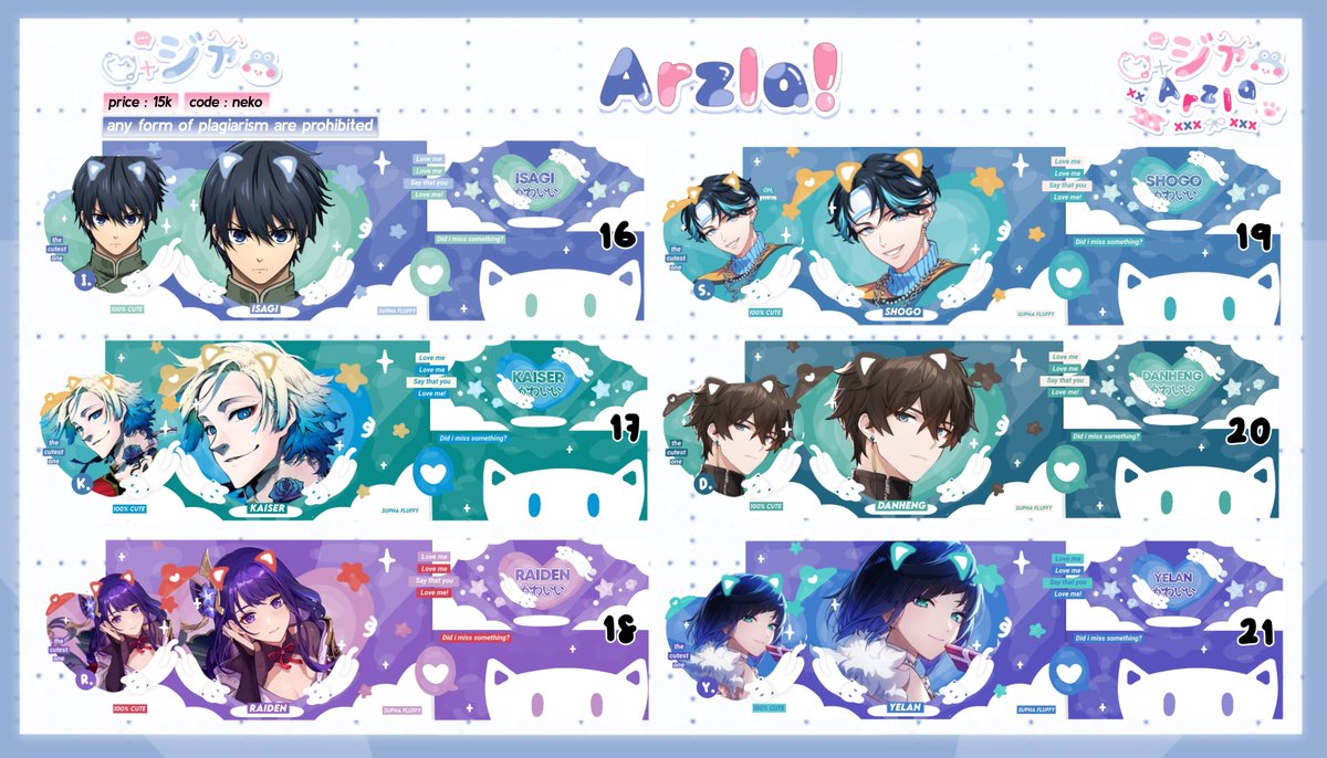 ncejire's tweet photo. help retweet please? thank you!

haloo, aku ada layout ready stock anime genshin 15k / each yang bisa diambil jam 18:00! bisa book juga dengan fee +2k. ava png only + payment via qris. thank you <3

#zonauang #zonaba https://t.co/kJ45bEfYzU