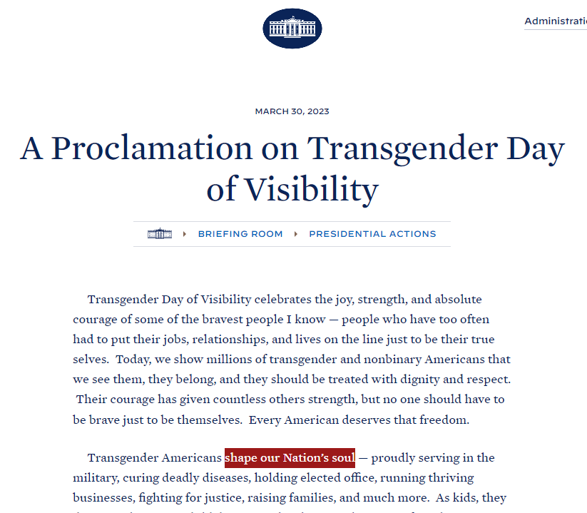 PlunkingOtter's tweet photo. Women.
Half the population of this Earth, the female humans whose bodies bear and birth the children for our species, have their celebratory month: March.
But not the whole month.
The final day is for men pretending they're women, being told they 'shape our Nation’s soul'.
#TDOV https://t.co/B88hYhrDgz