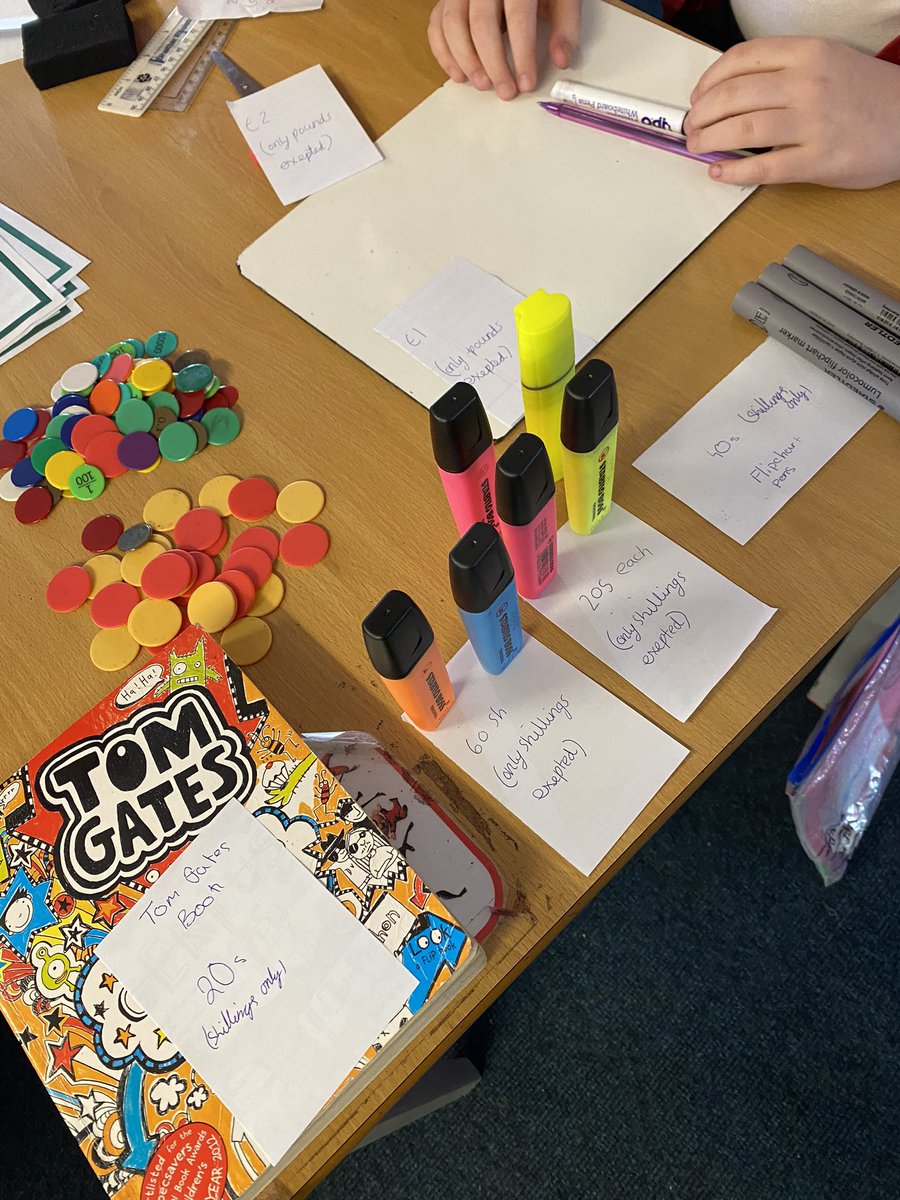 NorthlandsPri's tweet photo. Miss Reeve's Maths Set thoroughly enjoyed exploring pre-decimal money this week linking in with our decade, the 1950's, by setting up their own shop to sell items from around the classroomπ°π·οΈ #decadesweek https://t.co/9qKMNxwTwS