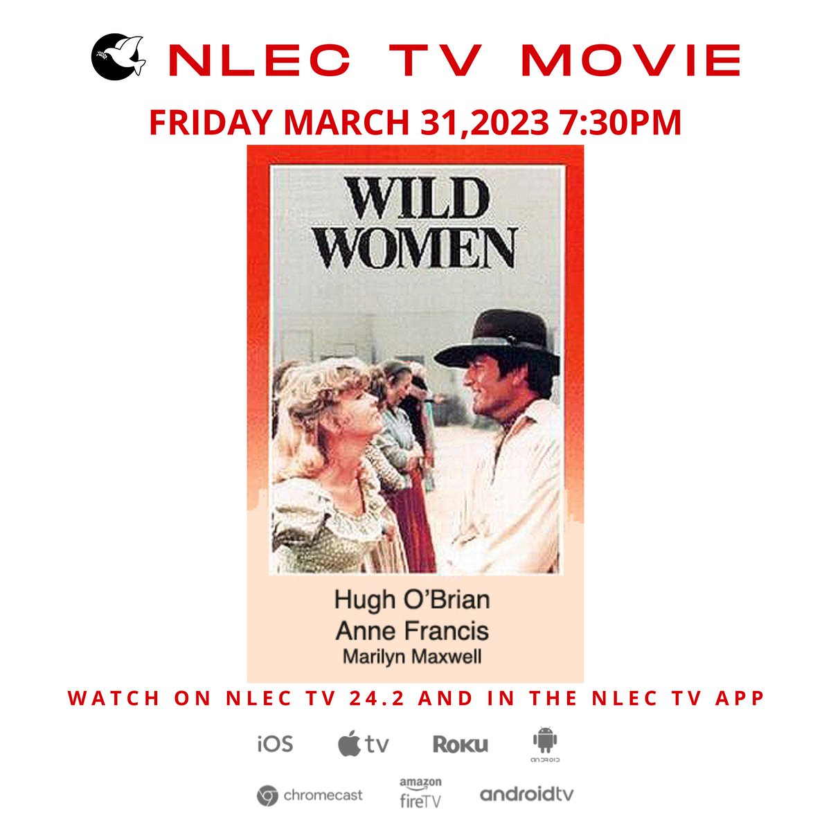 Five female convicts are recruited to secretly transport arms into Mexican-held Texas in 1840. #WildWomen #annefrancis #HughOBrian #actionadventure #westerns #westernmovie #westernmovies #tvmovie #TVmovies #classicmovie #classicmovies #movie #movies
nlec.tv/on-demand/nlec…