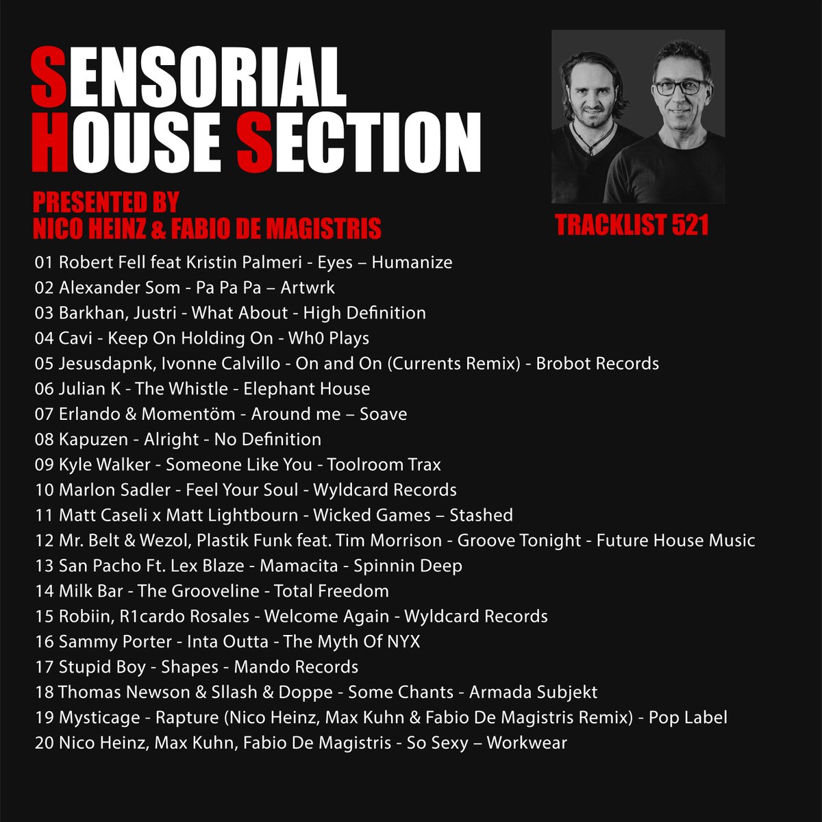 Sensorial House Section 521 
1001tracklists.com/tracklist/1nkv… <a href="/Kylewalkersongs/">Kyle Walker</a> <a href="/Brobot/">Brobot</a>  <a href="/soaverecords/">Soave</a> <a href="/ElephantHouseLk/">Elephant House</a> <a href="/Jesusdapnk/">Jesusdapnk</a> <a href="/thisisartwrk/">artwrk</a> <a href="/alexandersom/">Alexander Som</a> <a href="/highdeftracks/">High Definition</a> <a href="/podomatic/">Podomatic</a> <a href="/PromoPush_UK/">Promo Push</a> <a href="/whoapromotions/">Whoa! Promo</a> <a href="/1001tracklists/">1001Tracklists.com</a> #podcast #housemusic #dj