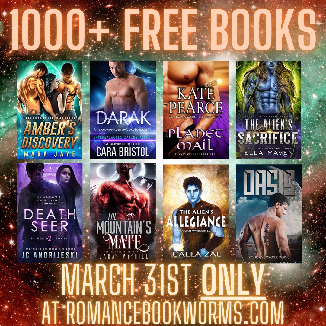 1000+ free romance books, today only! 

These are some of the sci-fi romance titles available, but there are amazing free books in every romance niche! Grab em before they go back to regular price! 

romancebookworms.com

#freebooks #romancebookworms #bookdeals #romancebooks