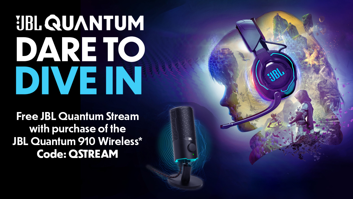 Attention! 🚨 Today is your final chance to receive a JBL Quantum Stream for FREE, when you purchase our JBL Quantum 910 Wireless headset! Use code