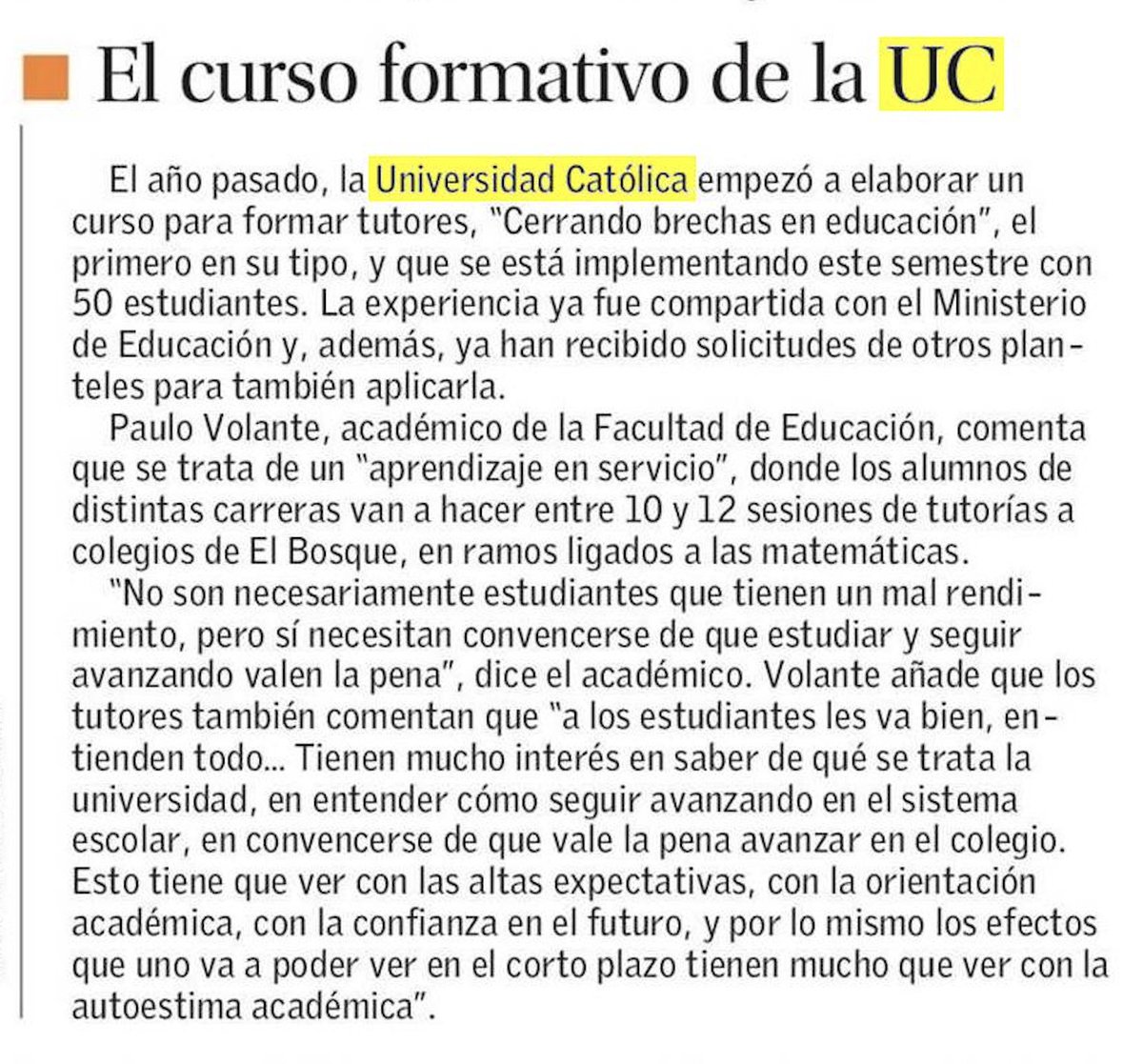 DesarrolloSusUC's tweet photo. ⭕️Destacan inédito #CursoUC para formar tutores, que imparte @Fac_EducacionUC con @DesarrolloSusUC 💡🙋🏽‍♀️🙋🏻‍♂️

Estudiantes de distintas carreras de la @ucatolica  realizarán entre 10 y 12 sesiones de tutorías a colegios de El Bosque, en pro de la #ReactivacionEducativa de 🇨🇱

🧵(1/3) https://t.co/qa4yjams5U