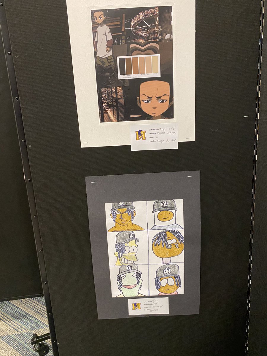 Our students showing off for the county art festival, even found a way to put my big head into a masterpiece!  They nailed it too! We Roar!