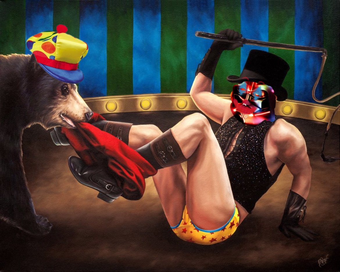 DogeVaderO's tweet image. Doge Vader the Bear Tamer!😂🔥 
Taking advantage of @FunbotsFunhouse new contest come check it out .05 eth up for grabs for the best ones👀👏 #funbotsfunhouse @realdogen @EricCryptoman @cryptoskullx