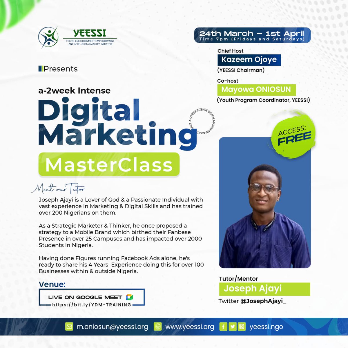 It's less than 30mins to the class, let's start getting ready👍

bit.ly/YDM-TRAINING