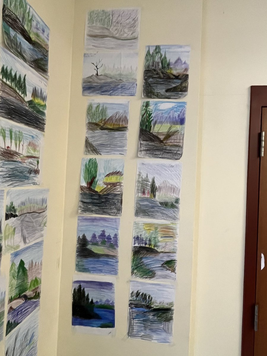 TeamUnitedWMS's tweet photo. We all become artists today at @wmsnatick! We used @BobRossOfficial as our guide and the outcomes were very impressive. #WilsonUnited #authorsandartists #everyonecandraw https://t.co/88GCqbF2HC