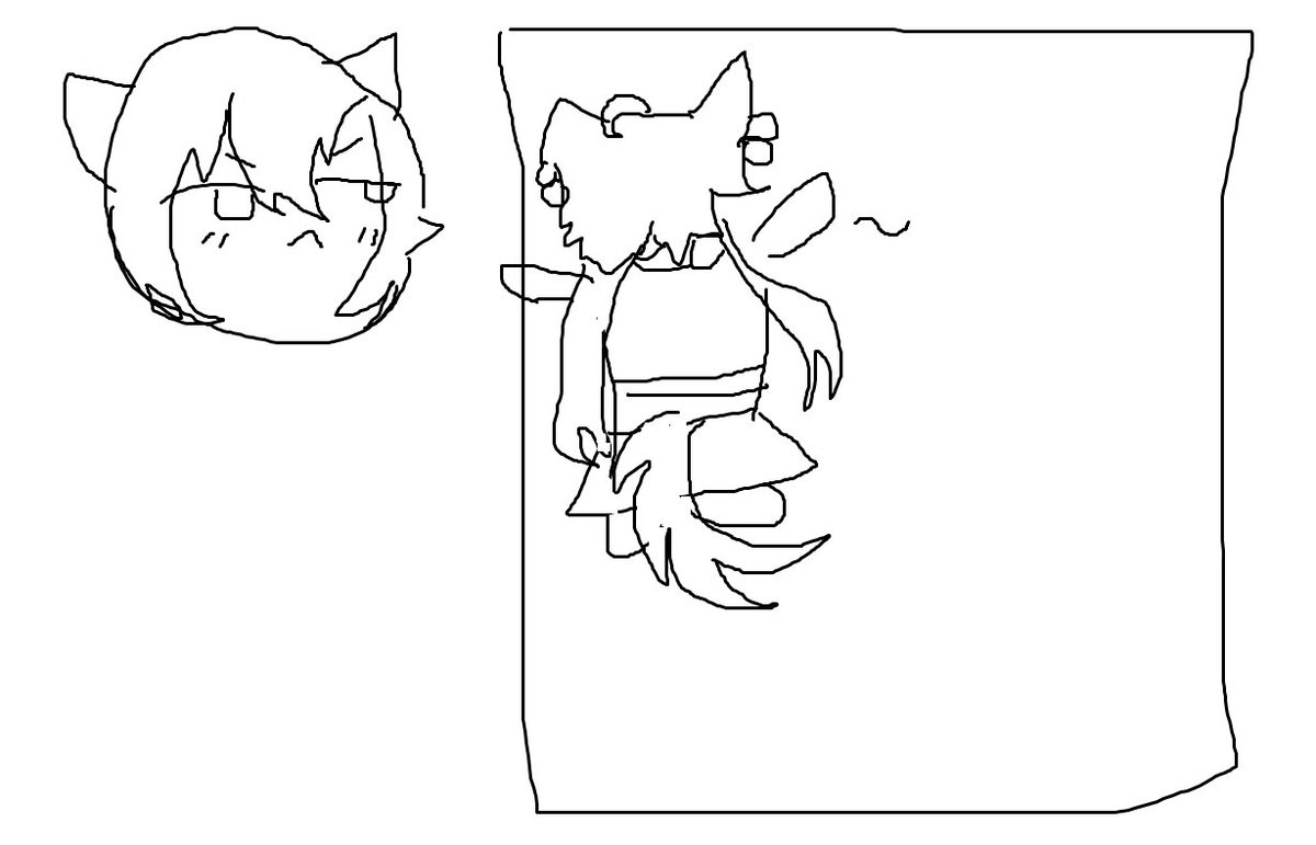 Saba_Vaxx's tweet photo. drew rindo stuck in a glue trap #rindoart ms paint https://t.co/4XlvwfYis7