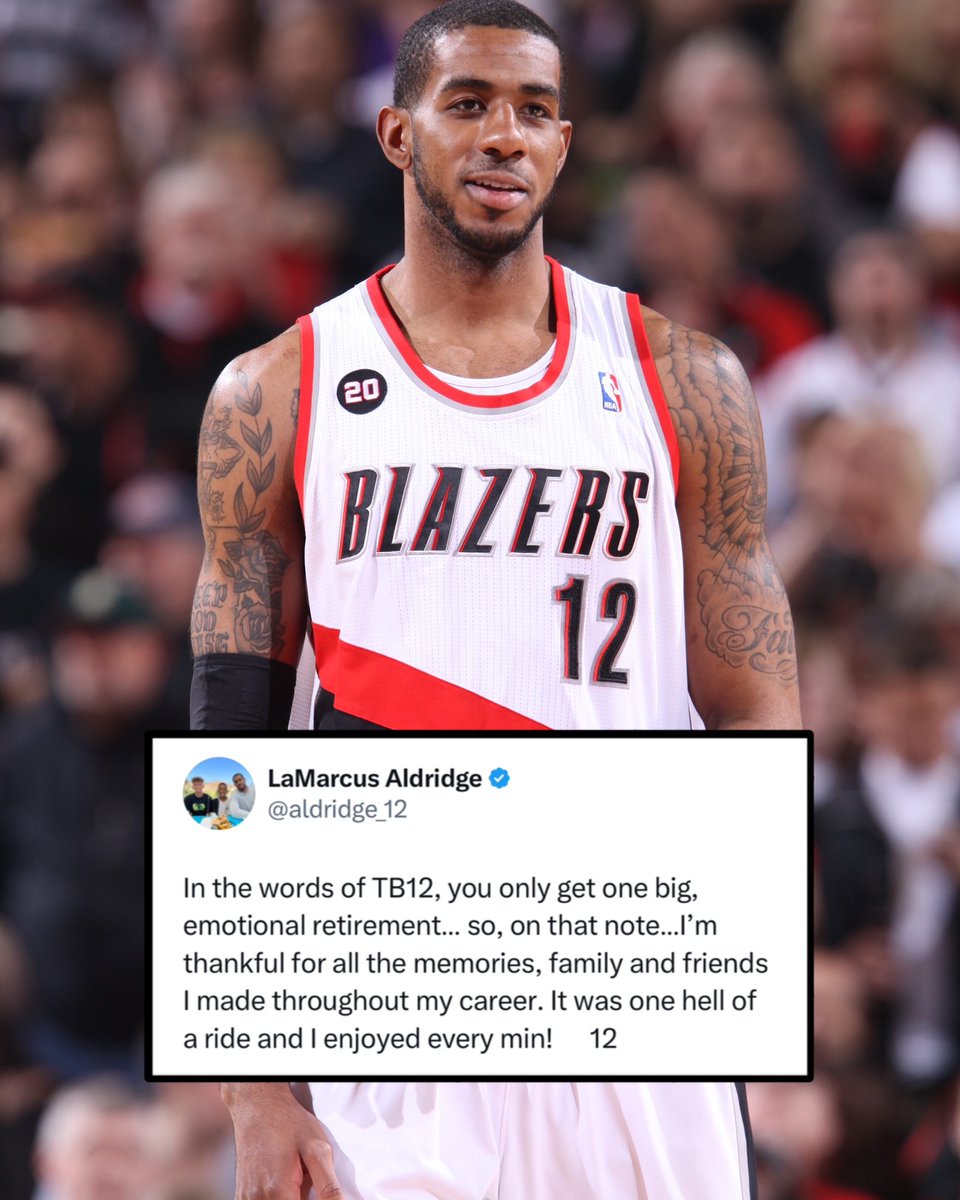 BleacherReport's tweet photo. LaMarcus Aldridge announces he is retiring after 16 seasons in the NBA

What a career 👏 https://t.co/AIBHB688Jh