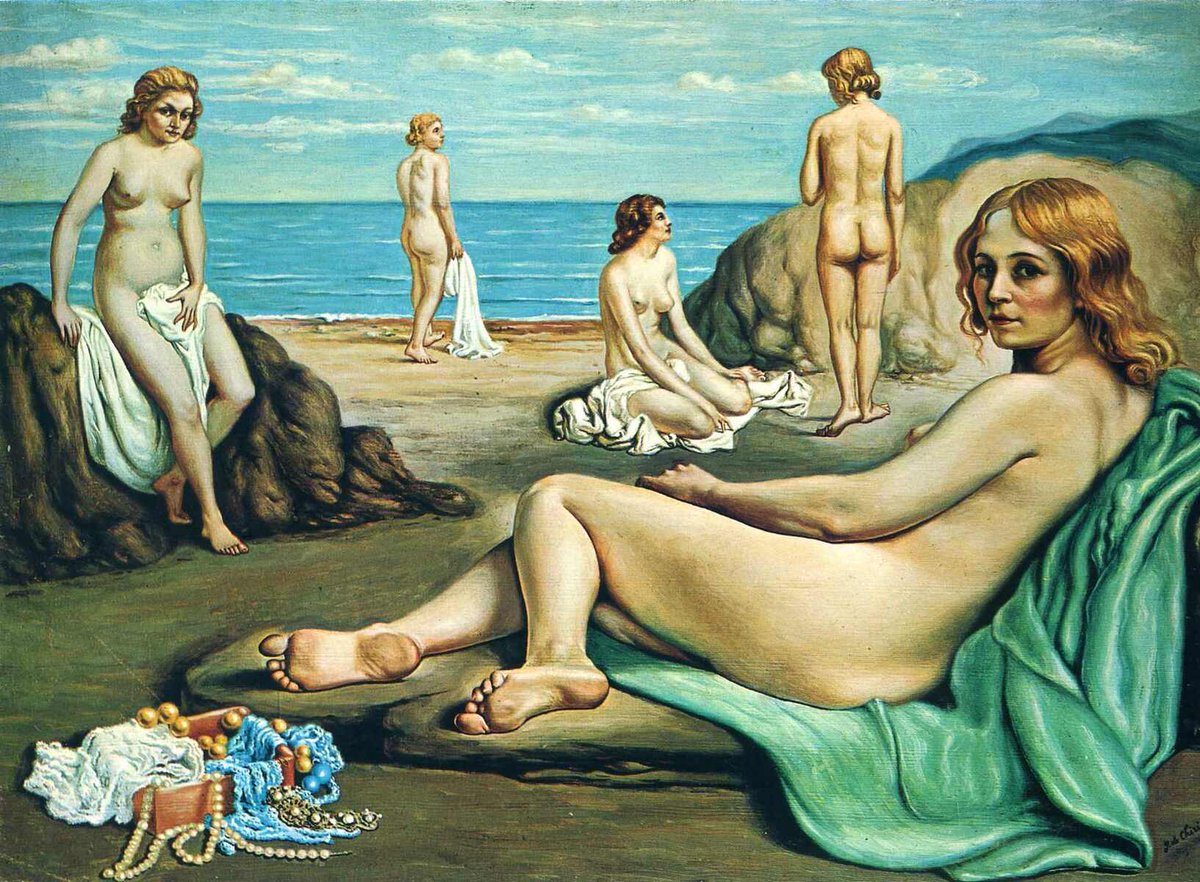 Bathers on the beach, 1934 #metaphysicalart #chirico wikiart.org/en/giorgio-de-…