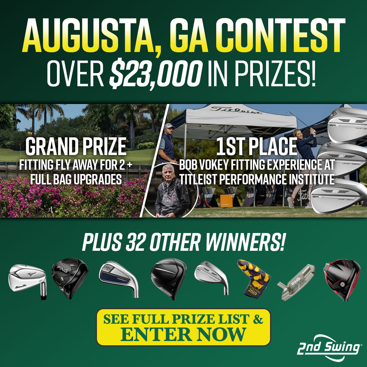 #GIVEWAY! Over $23,000 in prizes up for grabs in our Augusta Contest, including a wedge fitting with the legendary Bob Vokey 👀 Enter: 2ndswing.com/augusta-contest

FOR MORE ENTRIES: 

⛳ Like &amp; Retweet this tweet
⛳ Follow <a href="/2ndSwingGolf/">2nd Swing Golf</a>
⛳ Tag two friends in a reply

Good luck 🏌️