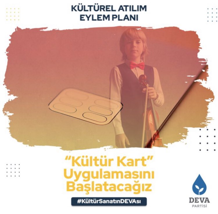 18-25 yaş arasındaki gençlerin konser, festival, sergi gibi her türlü kültür-sanat etkinliklerine katılımlarını sağlamak için “Kültür Kart” uygulamasını hayata geçireceğiz.
#DamgaDamlaya