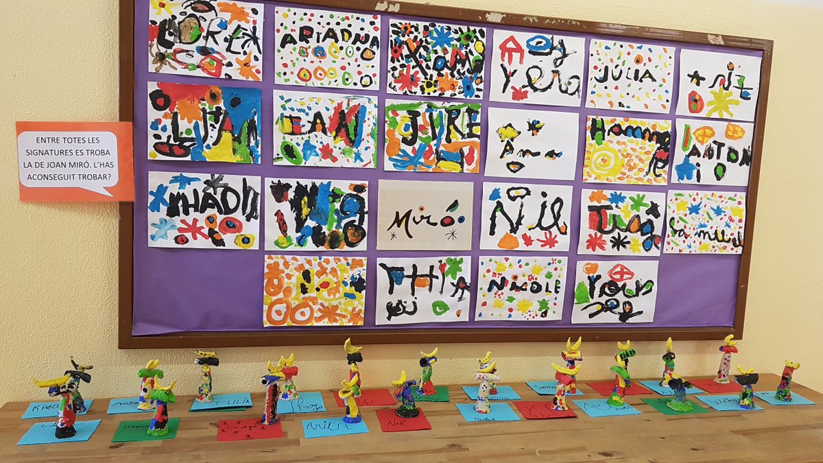 escolaelshorts's tweet photo. Som uns artistes! Fixeu-vos en la producció mironiana de l'alumnat de 1r!
#MIRO
#DonaiOcell
#TempsdArt
#escultura 
#modelatge https://t.co/KlROdOGJs1