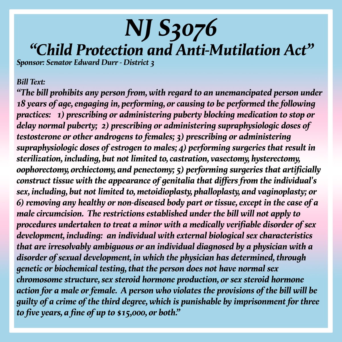 Project_Marsha's tweet photo. HAPPY TRANS DAY OF VISIBILITY 🏳️‍⚧️🤍💗💙

There are currently 6 Anti-LGBT laws in the NJ state legislature Here’s what you can do to help! https://t.co/hm3moZaLow