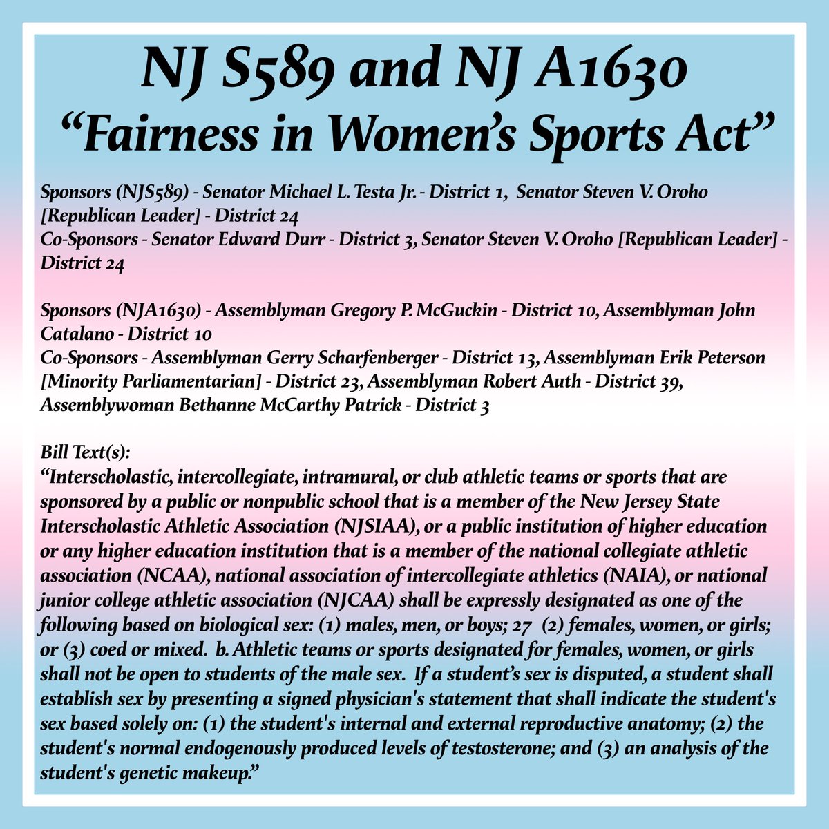 Project_Marsha's tweet photo. HAPPY TRANS DAY OF VISIBILITY 🏳️‍⚧️🤍💗💙

There are currently 6 Anti-LGBT laws in the NJ state legislature Here’s what you can do to help! https://t.co/hm3moZaLow