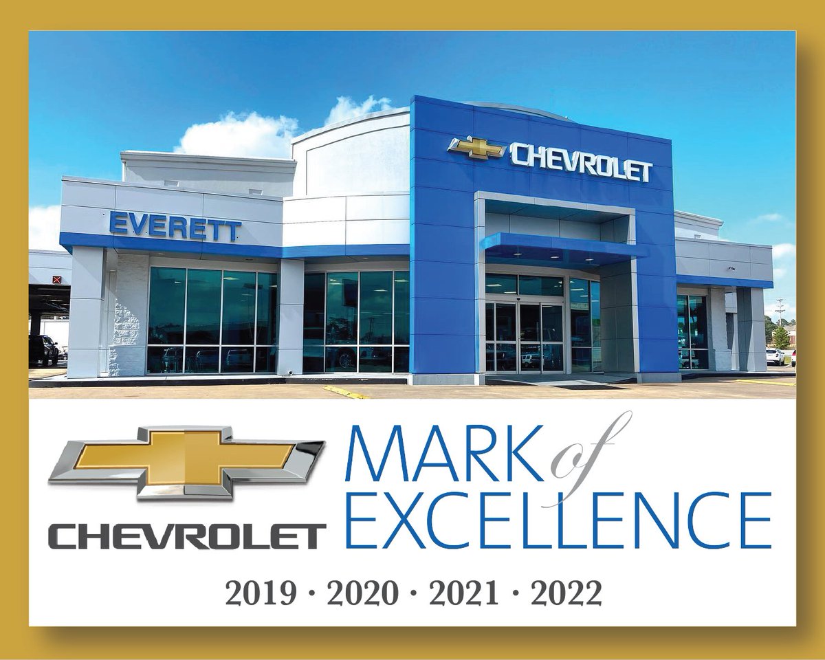 Happy #EverettGoodNews Friday!


Everett Chevrolet is pleased to announce that we have received the Chevrolet Mark of Excellence Award for 2022. We are so very thankful to our wonderful team that works hard to show our amazing customers #TheEverettDifference!