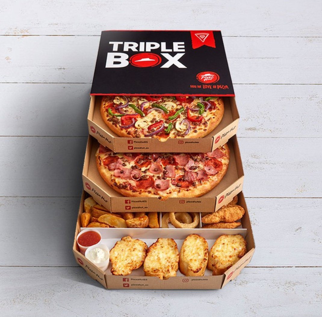 PizzaHut_ES's tweet photo. Para la triple resaca de mañana #triplebox https://t.co/hrgCbFk4T1