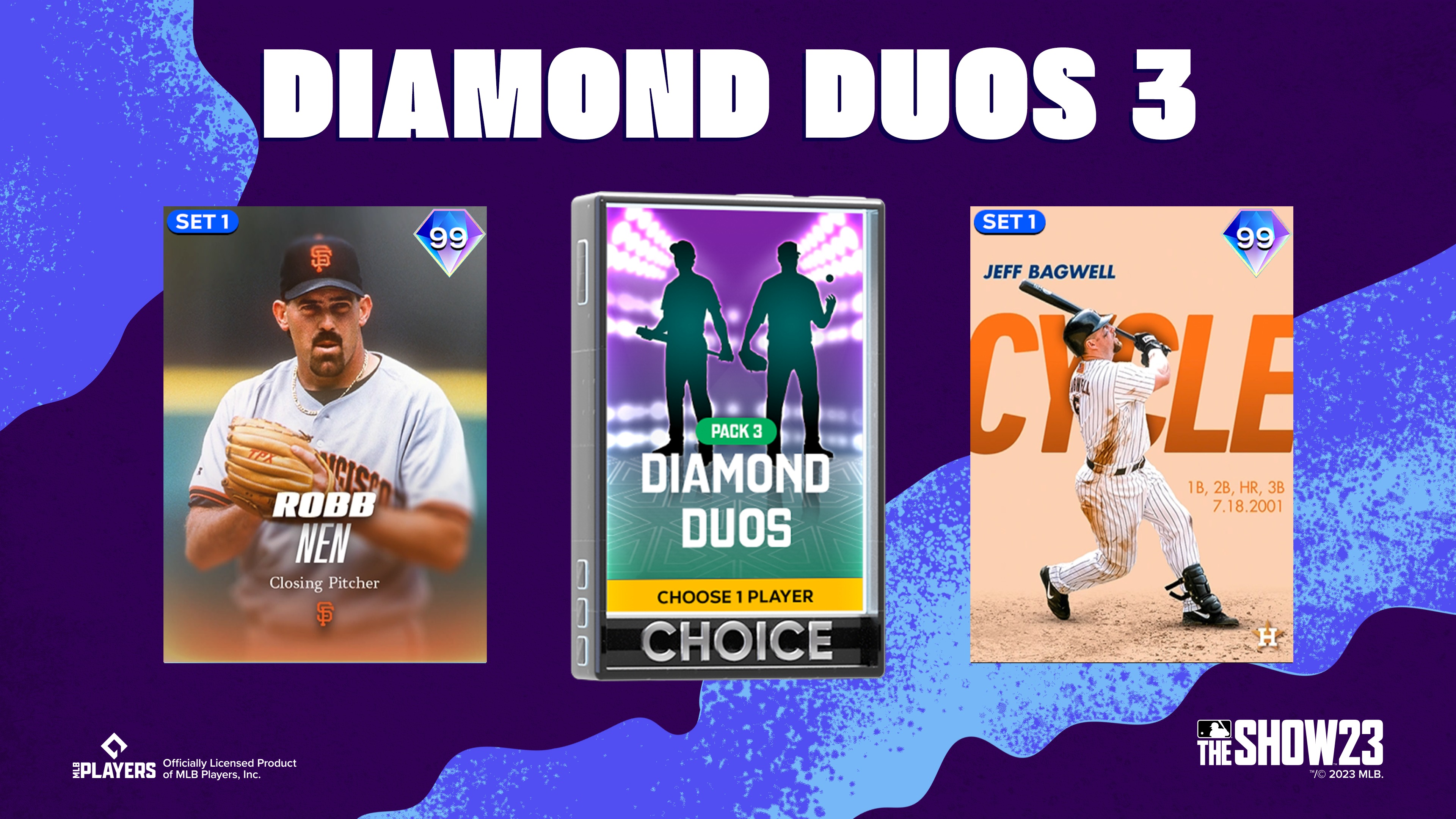 MLB The Show on X: 💎Diamond Duos 3 arrives today around noon PT.💎 In  this pack, you will find Charisma Robb Nen and Milestone Jeff Bagwell! Get  it in the Show Shop