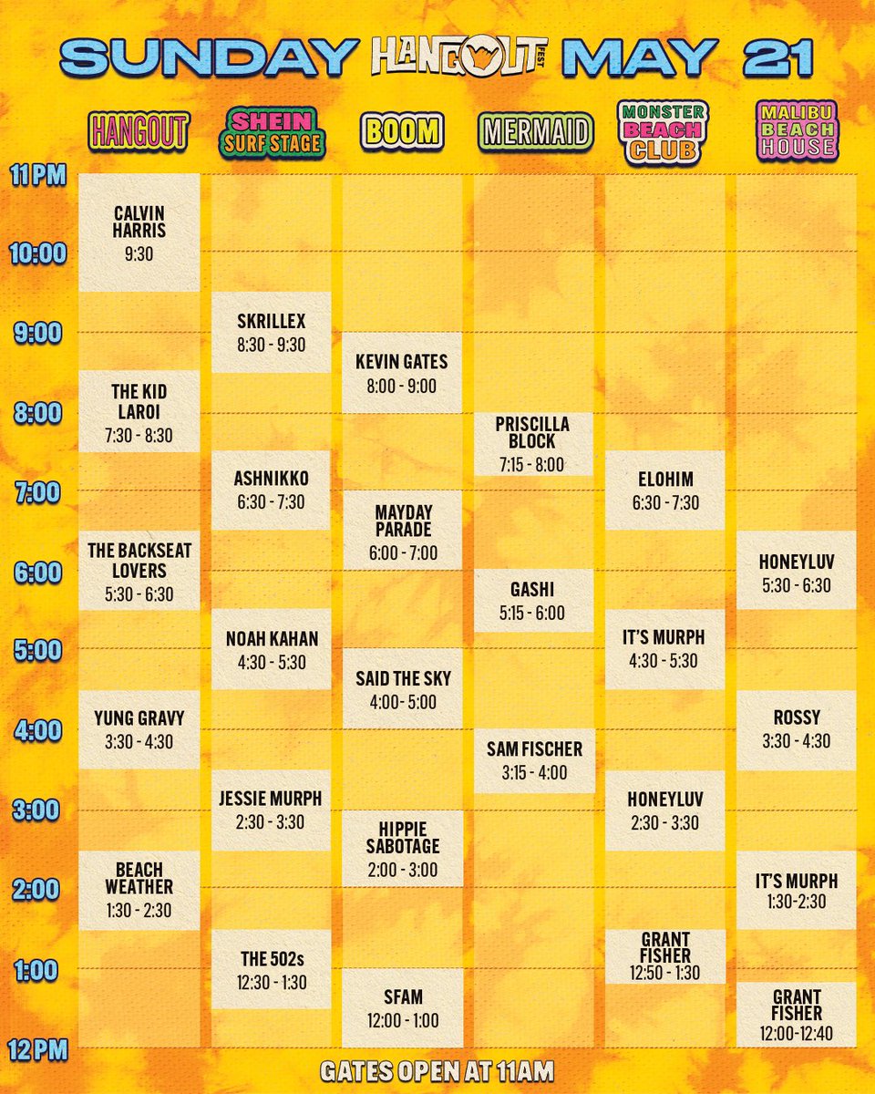 Hangout Fest schedule