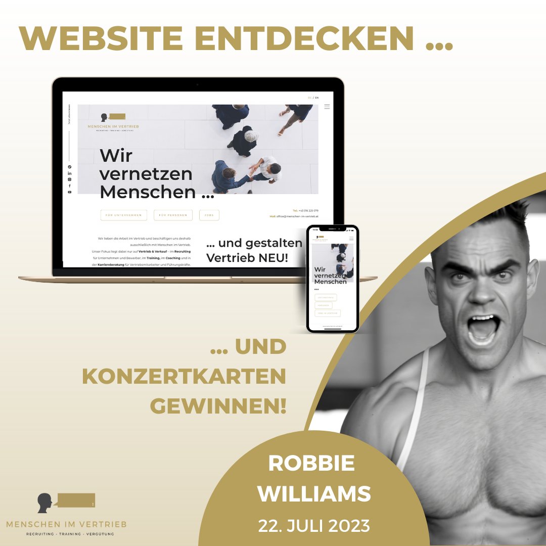 TopVertrieb's tweet photo. Unsere neue Website ist online! 🥳💻

#menschenimvertrieb #vertrieb #website #new #robbiewilliams #concert #gewinnspiel #vertrieb #verkauf #sales https://t.co/eWjmxRDs44