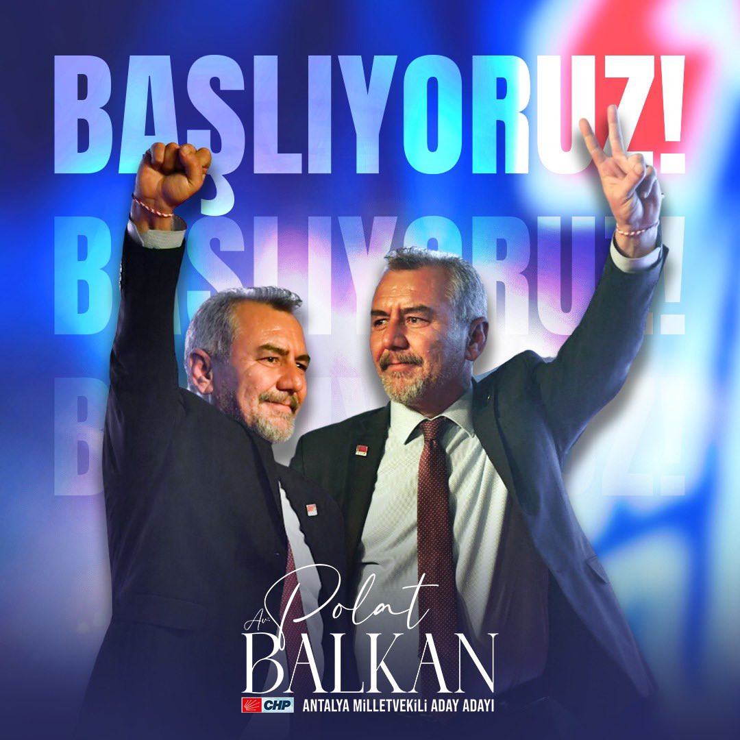 polatbalkan's tweet photo. Haydi arkadaşlar; başlıyoruz, başlıyoruz, başlıyoruz!

Yaşasın Cumhuriyet.
Yaşasın Demokrasi, 
Yaşasın Cumhuriyet Halk Partisi.
#SanaSöz https://t.co/oqYLRP9RtN