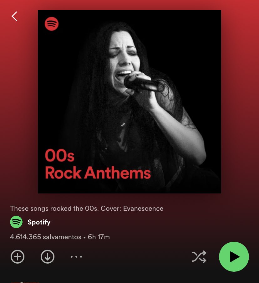 EVChartsBR's tweet photo. Evanescence é capa da Playlist ‘00s Rock Anthems’ no Spotify’ 

🔗: https://t.co/Q0BVc47mjS https://t.co/pGizOGRVmb