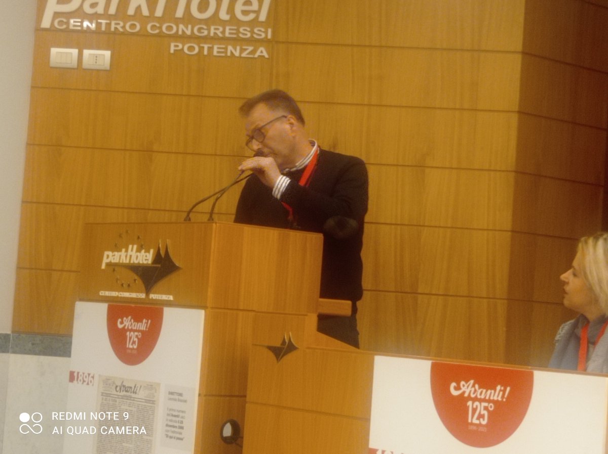 Interviene il compagno Mariano Benedetto che presenta la sua candidatura a segretario provincia di Matera