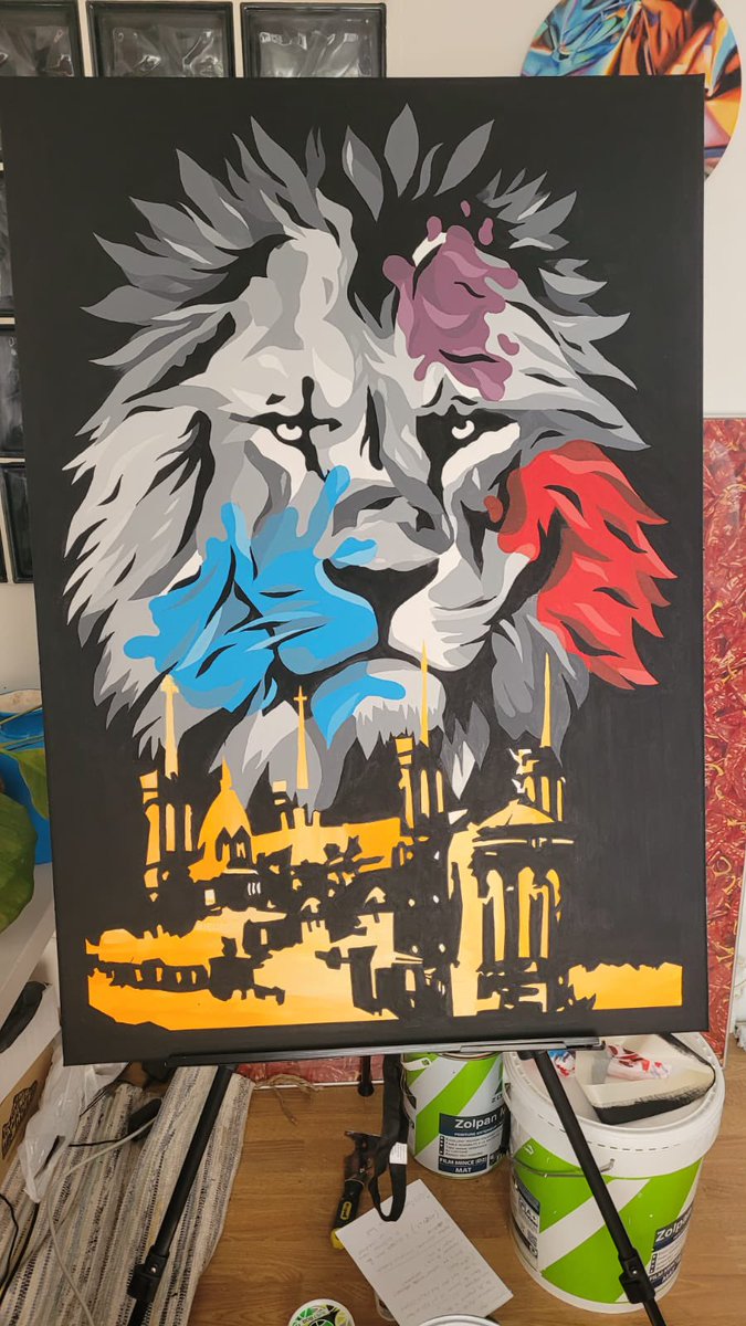 ArtUpLyon's tweet photo. Tableau terminé 💪🔴🔵 . https://t.co/PdKKlJvxKL