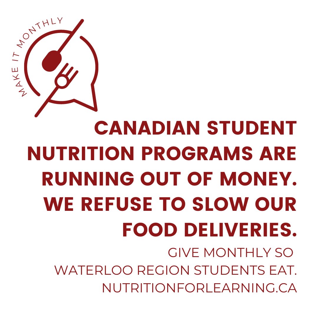Nutrition4Learn's tweet photo. With the increasing cost of food, our monthly giving program is more important than ever before. Every donation makes an incredible difference in a students life. Become a monthly donor today ➡️ https://t.co/CkFYDVHCXa #WaterlooRegion https://t.co/7WASOzt2wK
