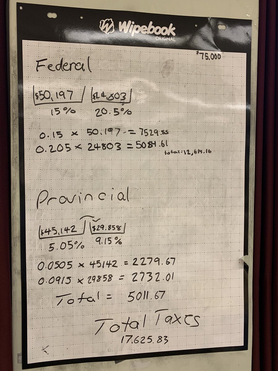My favourite lesson of the year in #MTH1W is applying knowledge of percentages to calculate income tax. I got a lot of wide-eyed looks when they realized the gross vs. net income!