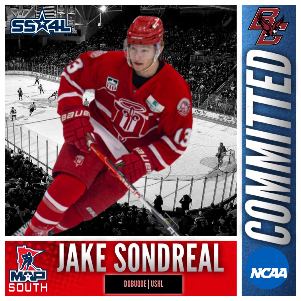 APX Hockey (@apx_hockey) on Twitter photo FOR BOSTON: <a href="/fightingsaints/">Dubuque Fighting Saints</a> forward & <a href="/cdhhockey/">CDH Raiders Hockey</a> alum <a href="/Jsondy16/">Jake Sondreal</a> has committed to play for <a href="/BC_MHockey/">BC Men's Hockey</a>.
Since a young age, Jake has been dedicated to developing his skill set & 200-ft impact. BC is getting a proven winner & difference-maker. Way to go Jake! π¦
#SS4L FOR BOSTON: <a href="/fightingsaints/">Dubuque Fighting Saints</a> forward & <a href="/cdhhockey/">CDH Raiders Hockey</a> alum <a href="/Jsondy16/">Jake Sondreal</a> has committed to play for <a href="/BC_MHockey/">BC Men's Hockey</a>.
Since a young age, Jake has been dedicated to developing his skill set & 200-ft impact. BC is getting a proven winner & difference-maker. Way to go Jake! π¦
#SS4L