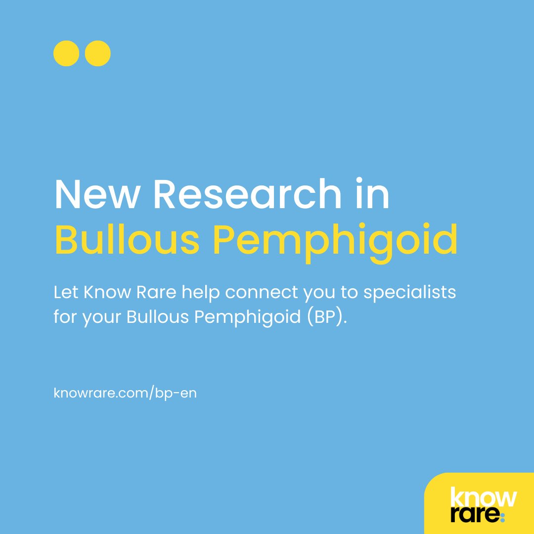 know_rare's tweet photo. Know Rare can help connect you to specialists for your Bullous Pemphigoid (BP) 💛 💙⁠
⁠
🔗 Send us a DM or visit https://t.co/djod8n5I5k

⁠
#BullousPemphigoid  #raredisease #rarediseaseawareness #rarediseasewarriors #KnowRare https://t.co/PaGJHjbOf4