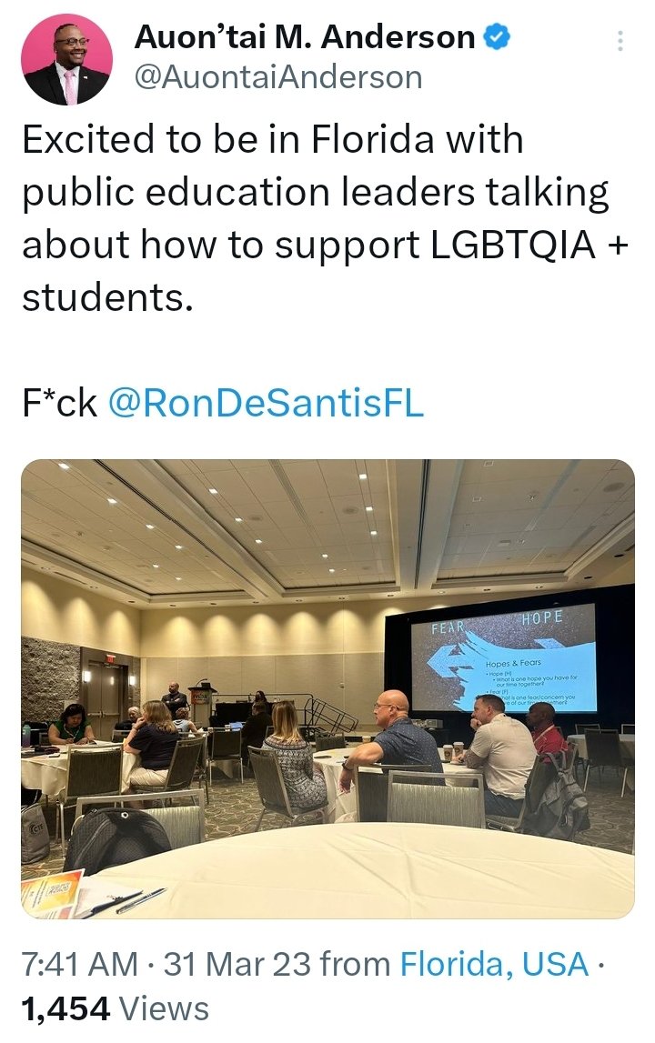 TubbsShow's tweet photo. 🌈 Ahhhh... @DPSNewsNow must just be so darn proud of its VP, "Director" Anderson. 
FT felt it best to tweet "F*ck" @RonDeSantisFL this morning... 
Can't wait to CORA this junket to see if taxpayer funded.
Yo - @DirectorTay... did ya take your bodyguard/s? 
#FireTay #ResignPig https://t.co/Cs2Dj5urP4