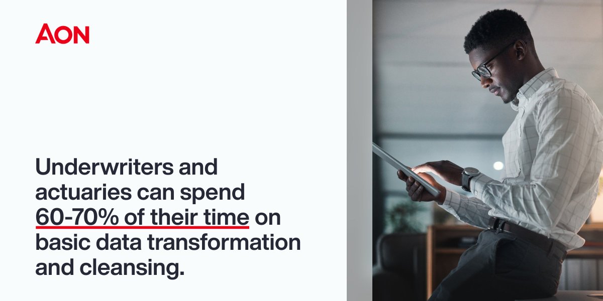Reinsurance_Aon's tweet photo. Time-consuming data cleansing and out-of-date management information is a reality for many reinsurers.

Futureproofing data and analytics capabilities can help organizations drive growth and make better decisions at pace. https://t.co/9SMhr5hhD6

#StrategyTechnology #Reinsurance https://t.co/gAukquHFhH