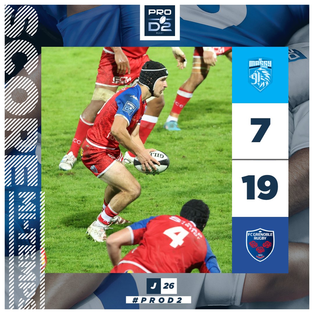 rugbyprod2's tweet photo. #PROD2 #RCMEFCG - J26
⏱️C'est la pause dans l'Essonne et après l'ouverture du score des locaux le @FCGrugby a su réagir pour prendre le contrôle du match 🫳 https://t.co/1Q4K4rKTT0