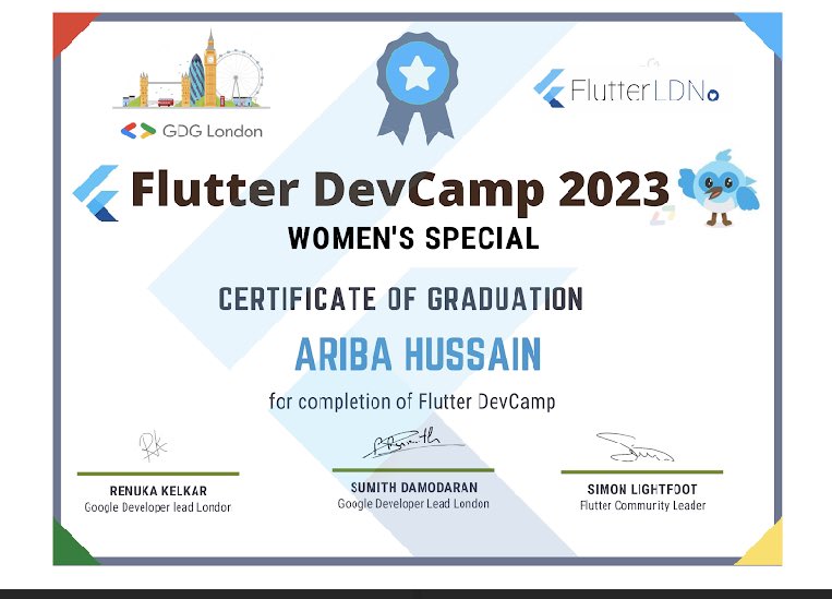 ariba_hussain10's tweet image. Getting mentored by experts has such an amazing impact on my #Flutter Journey. 

Thank you so much organizers for giving me this opportunity and be part of the community.

@KelkarRenuka @sumithpdd @devangelslondon 

#flutterdevcamp
#gdg_london
#flutter_developer