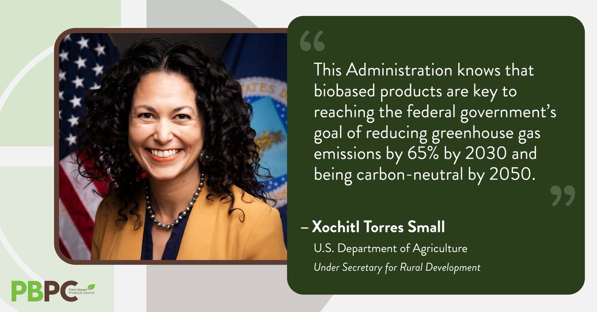 PlantBasedProds's tweet image. #ICYMI Under Secretary of @usdaRD Xochitl Torres Small joined #PBPC2023Conference to discuss @USDA’s priorities for the biobased economy. We are grateful for her participation in our conference and for USDA’s crucial role in expanding the bioeconomy.