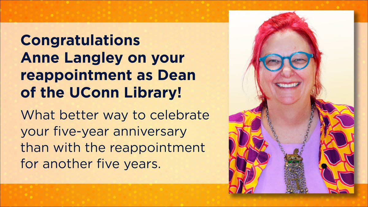 uconnlibrary's tweet photo. Congrats to our very own Dean Langley for her recent reappointment! #uconn #uconnlibrary #deanon https://t.co/IFxrzmpRCG