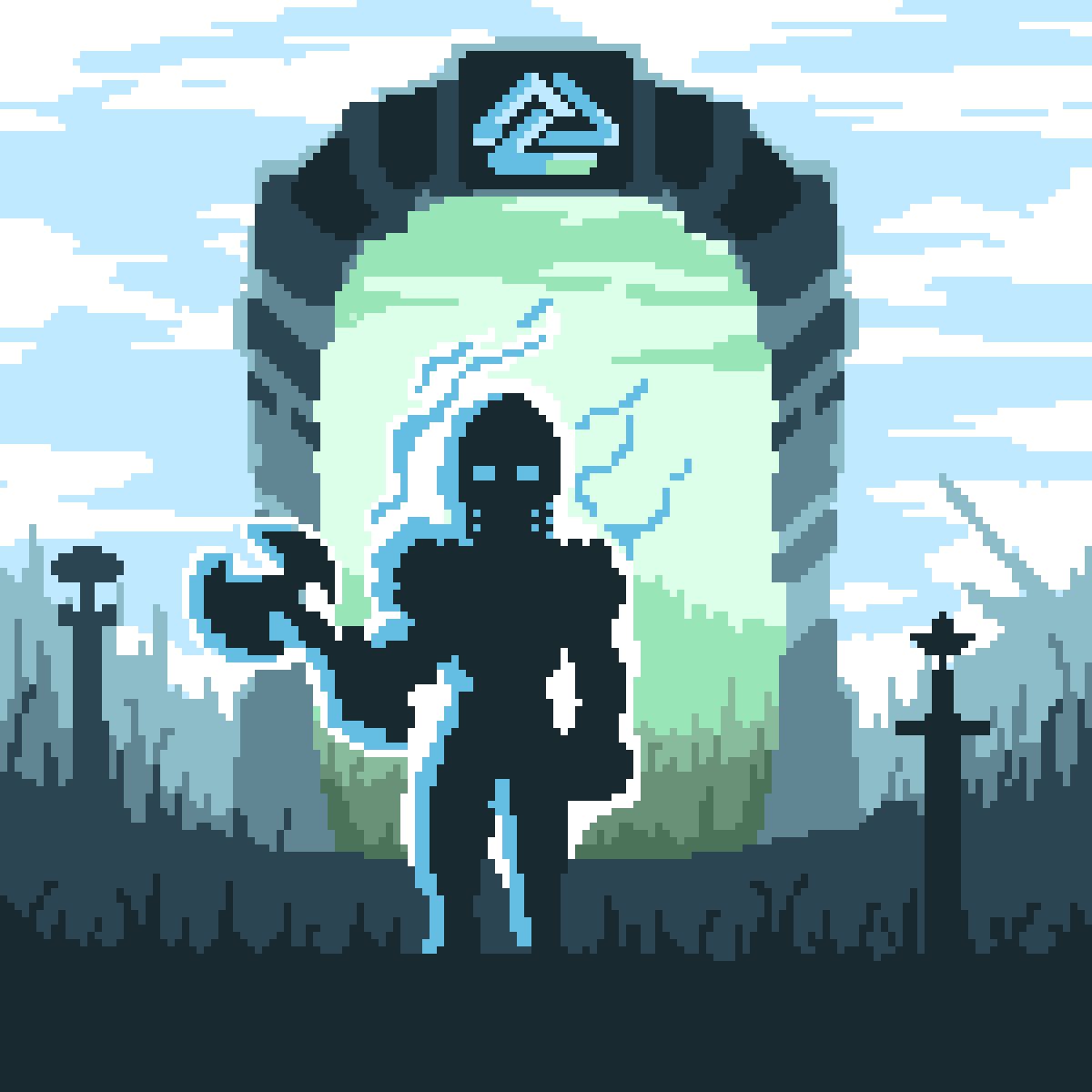 Valhalla 
#keystone for day 309 of @Pixel_Dailies 

#pixelart #pixel_dailies #digitalart #viking #VikingsValhalla #Valhalla #illustration