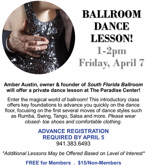 AgingInParadise's tweet photo. Let's learn some new moves! Ballroom Dance lesson 4/7 @ 1pm! https://t.co/MKDl67o2B2
