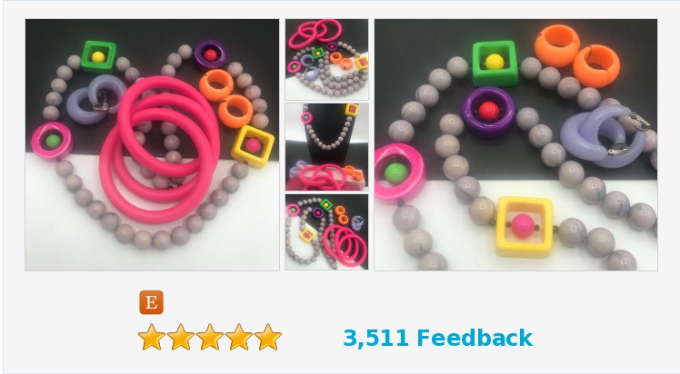 Fun Colorful Beaded Necklace Hoop Earrings & Bangle Bracelet - Etsy #vintage #plastic #jewelry #lot #jewelrylot #jewelryset #vintagejewelry 
etsy.com/MartiniMermaid…