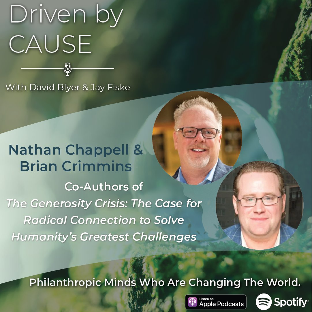 The most compelling generosity crisis interview by David Blyer, CEO of Arreva and Jay Fiske, Co-President of MaestroSoft with Nathan Chappell &amp; Brian Crimmins. Can the demise of charitable giving change?

bit.ly/40rBmeG

#drivenbycause #podcast #philanthropy