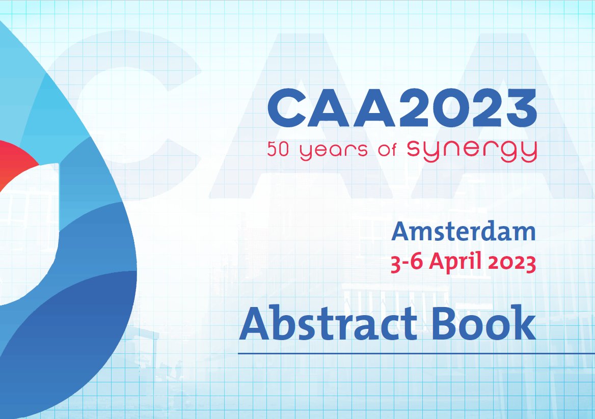 Full programme and abstract book are now available!

Both are available from the #CAA2023Ams website: 2023.caaconference.org/programme/conf…